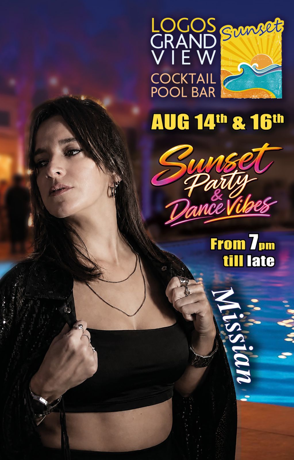 Sunset party & Dance vibes 14 και 16 Αυγούστου στο Logos Grand View Cocktail Bar